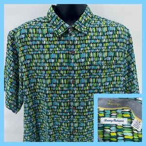 Tommy Bahama Mens L/G‎ Short Sleeve Button Up Shirt Abstract Print